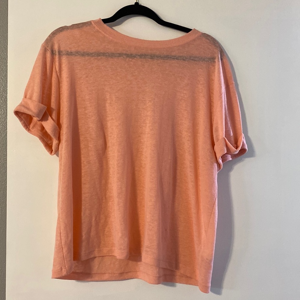 Pink/Salmon Cropped Knitted T-shirt
